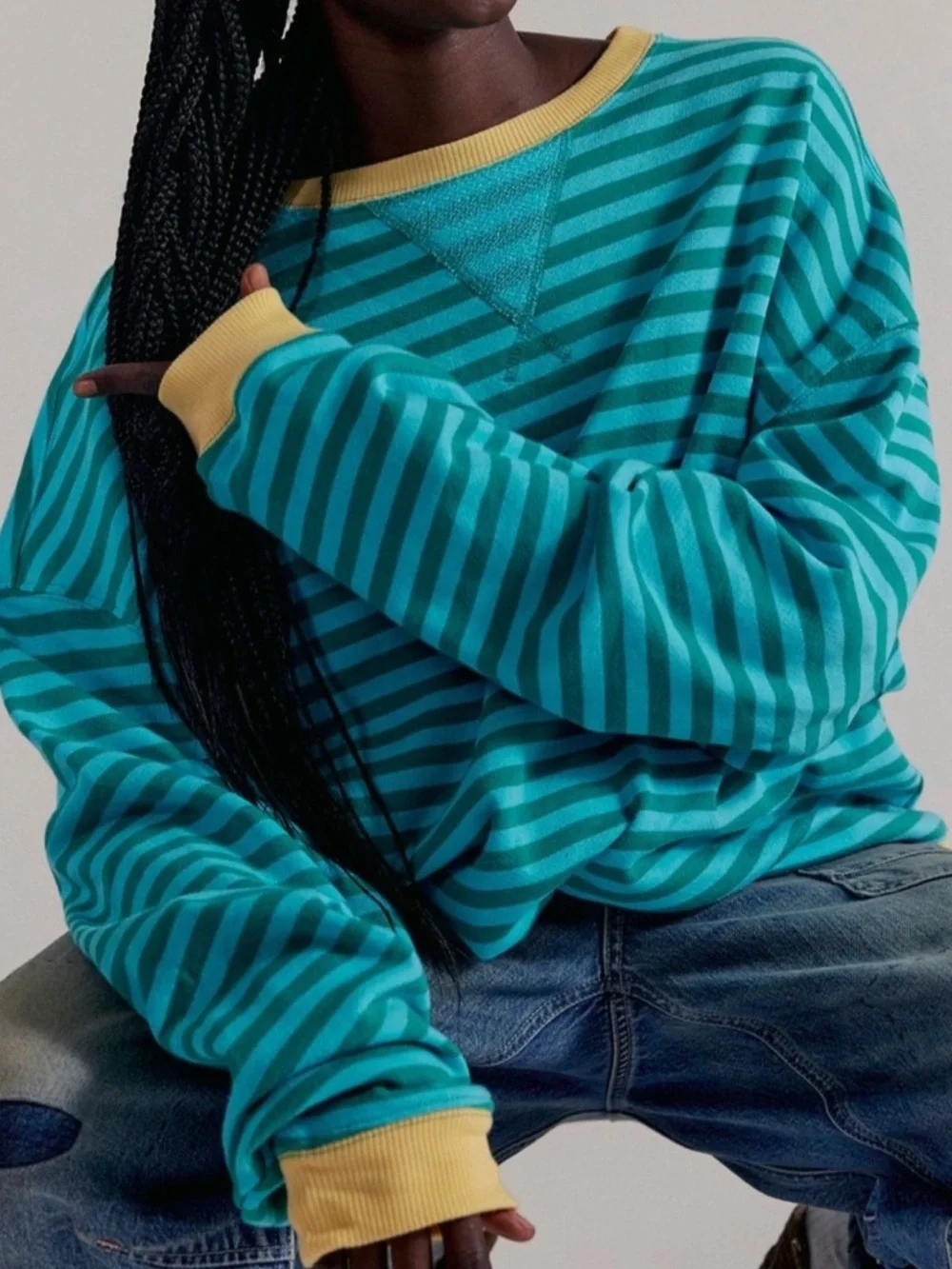 Free People We The Free | Classic Striped Oversized Crewneck | XS
